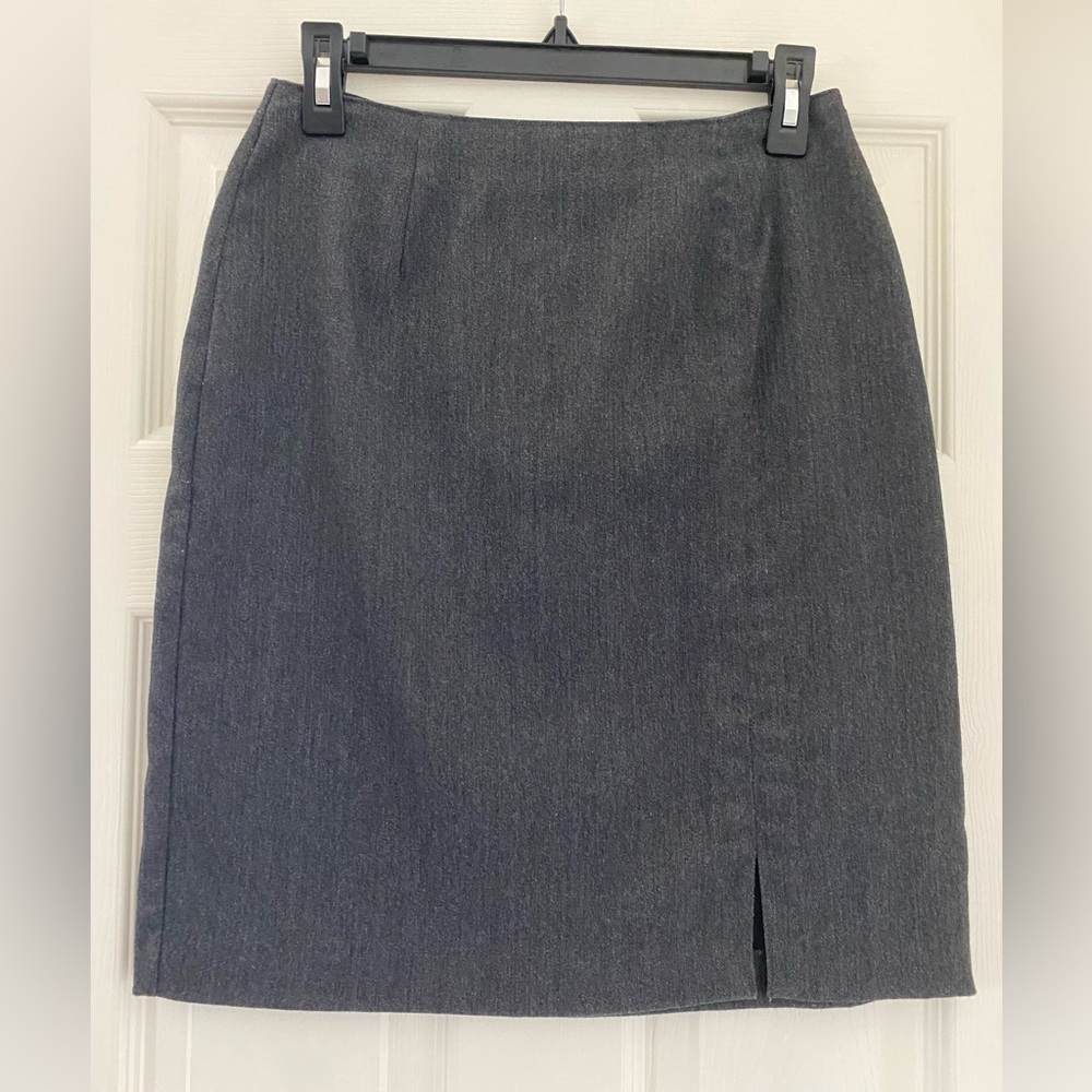 New York & Company Gray Pencil Skirt with Slit